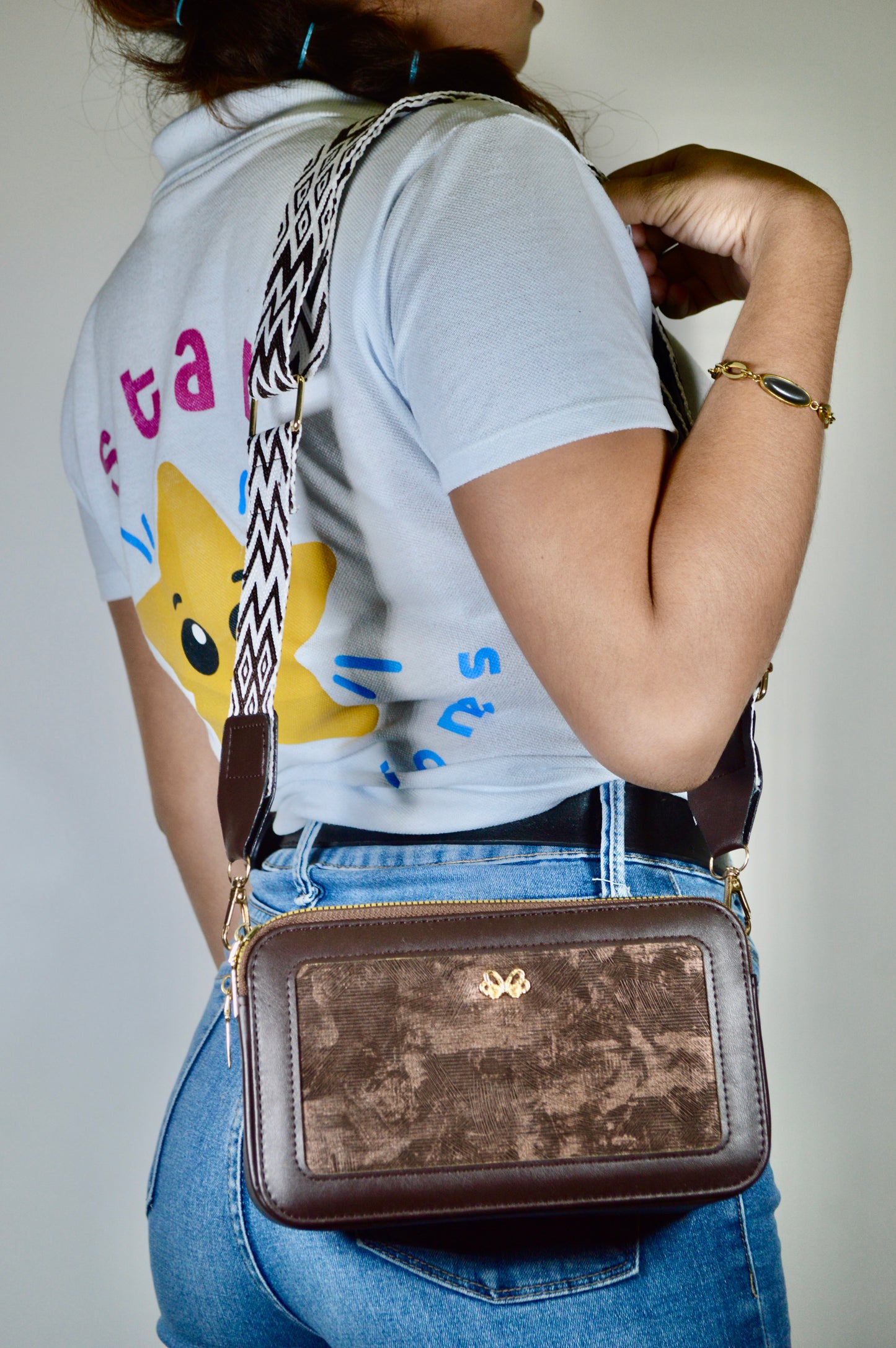 Crossbody Cuadrado de Terciopelo