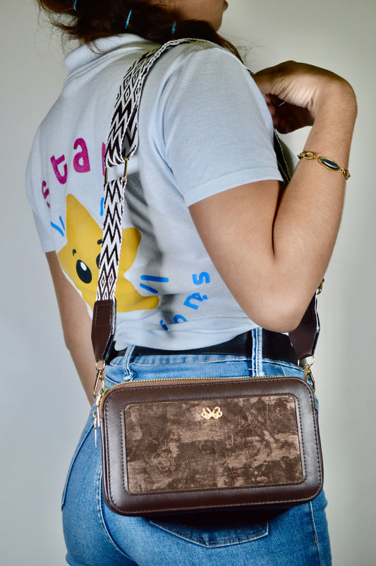 Crossbody Cuadrado de Terciopelo